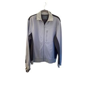 Express men’s two-tone gray front zip long sleeve jacket ￼ size medium